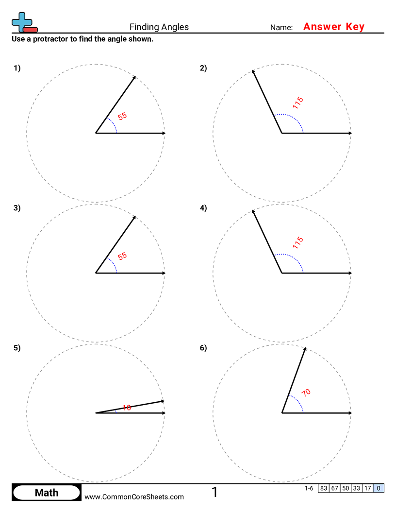 Angles Worksheets - finding-angle-using-protractor worksheet