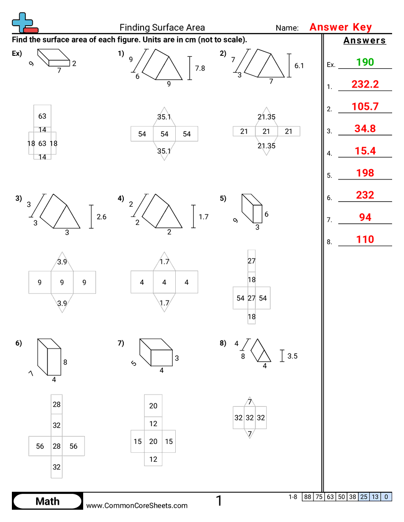Area & Perimeter Worksheets - finding-surface-area worksheet