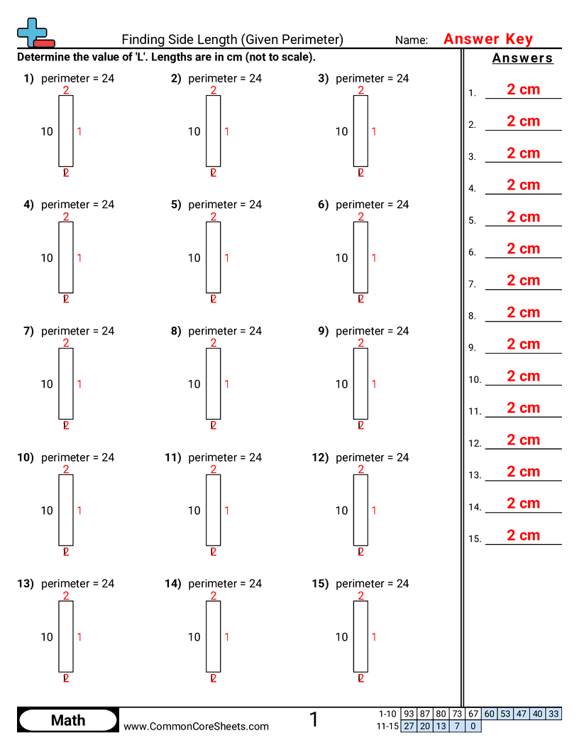 Area & Perimeter Worksheets - missing-side-perimeter-e worksheet