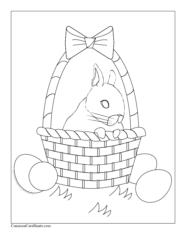 Coloring Sheets - Bunny in Basket worksheet