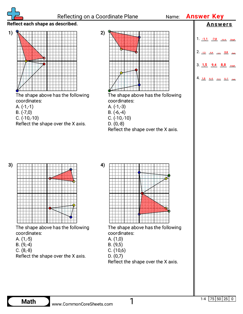 Grid Worksheets - reflecting-on-coordinate-plane worksheet