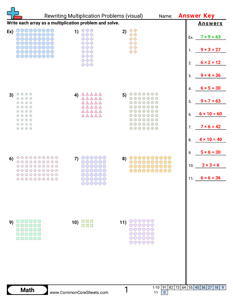 Multiplication Worksheets - rewriting-multiplication-visual worksheet