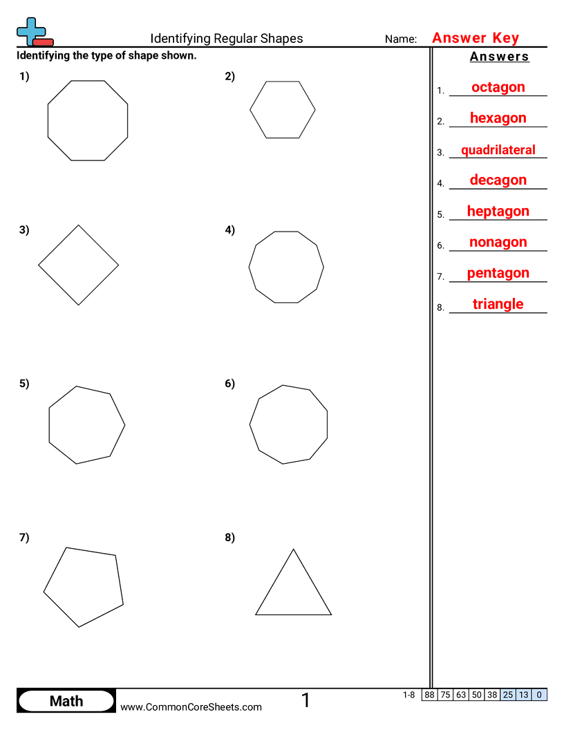 Shapes Worksheets - regular-shapes-3-4-5-6-7-8-9-10-sides worksheet