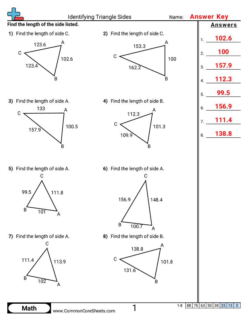 Trigonometry Worksheets - identifying-triangle-sides worksheet