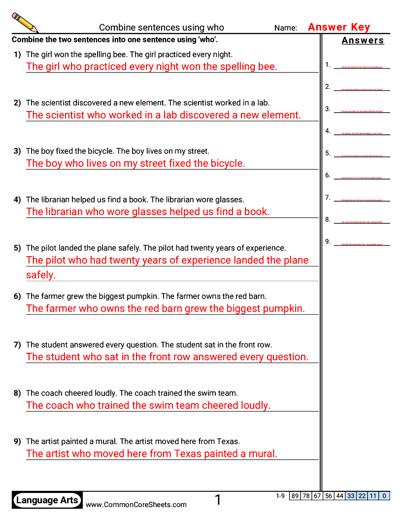 Related worksheet