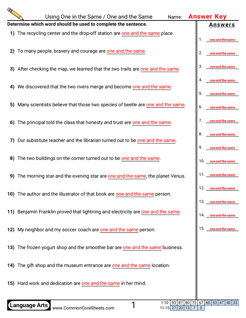 Related worksheet